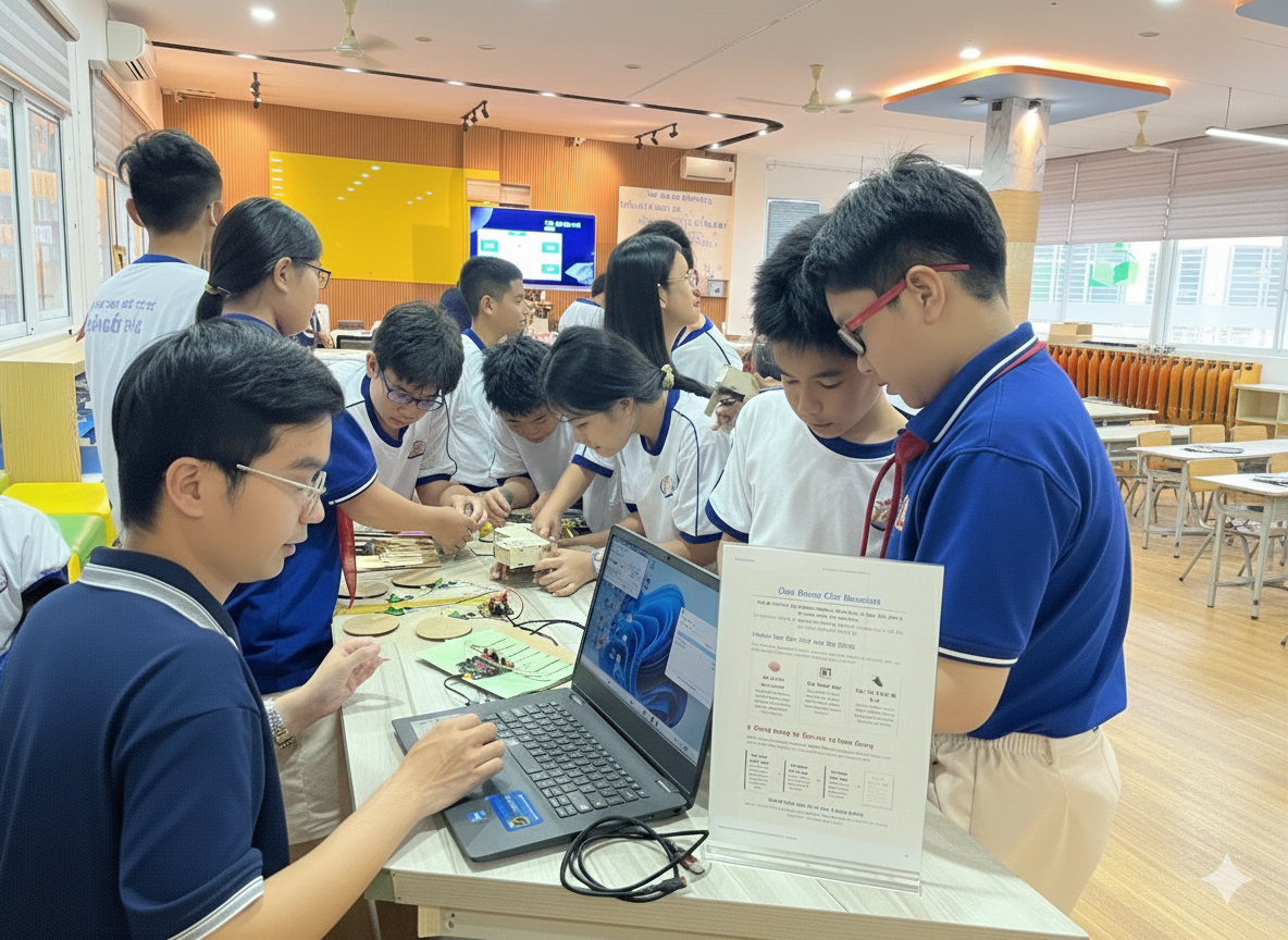 Học sinh và robot AI